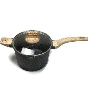 Natural Elements Woodstone 8” Saucepan with Lid/ Wooden Handle